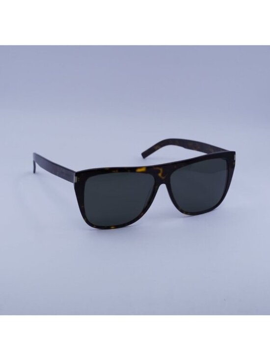 Saint Laurent SL 1 SLIM 002 Sunglasses Havana Square Frame, Grey Lenses main image 7